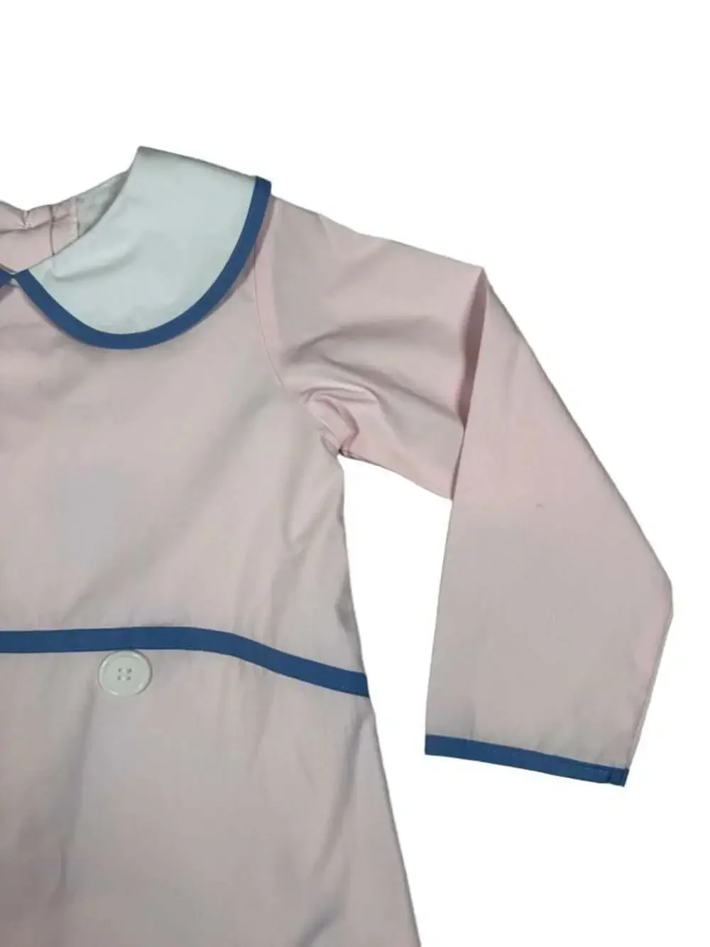 The Beaufort Bonnet Company Pink and Blue Long Sleeve Lindy's Lunch Dress